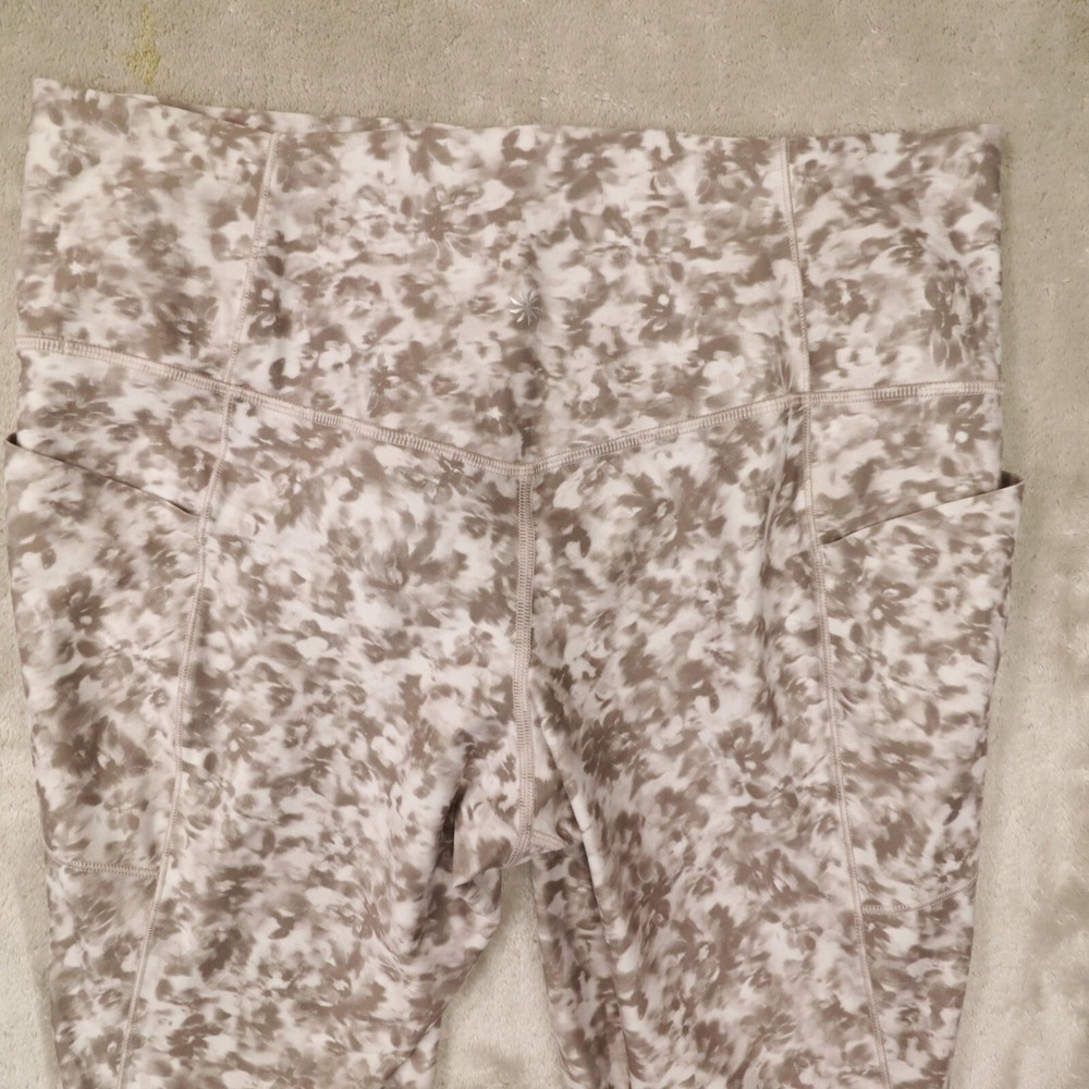 Athleta‎ Beige Brown Tie Dye Salutation Stash 7/8 tight size XL - Picture 3 of 10
